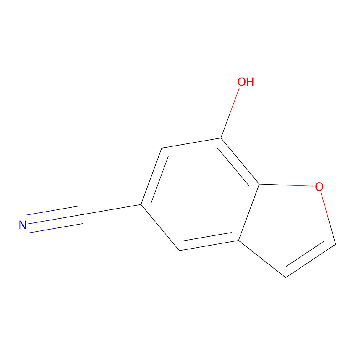 7-Hydroxy-1-benzofuran-5-carbonitrile molecular structure, CAS 2090472-33-4