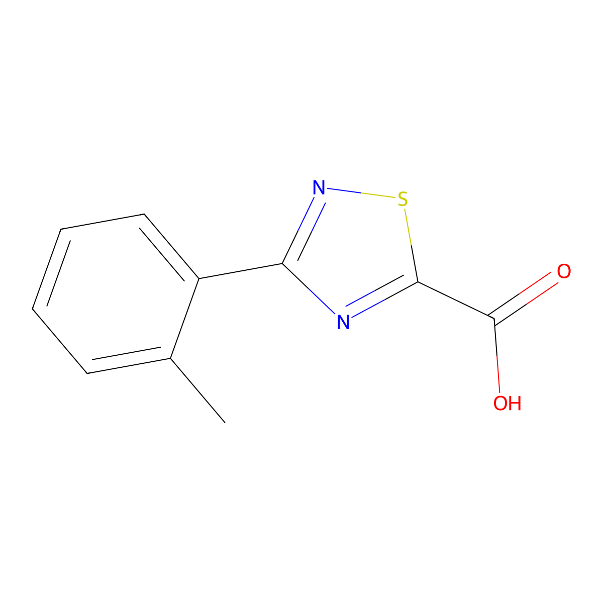 3-(2-Methylphenyl)-1,2,4-thiadiazole-5-carboxylic acid molecular structure, CAS 2090475-45-7