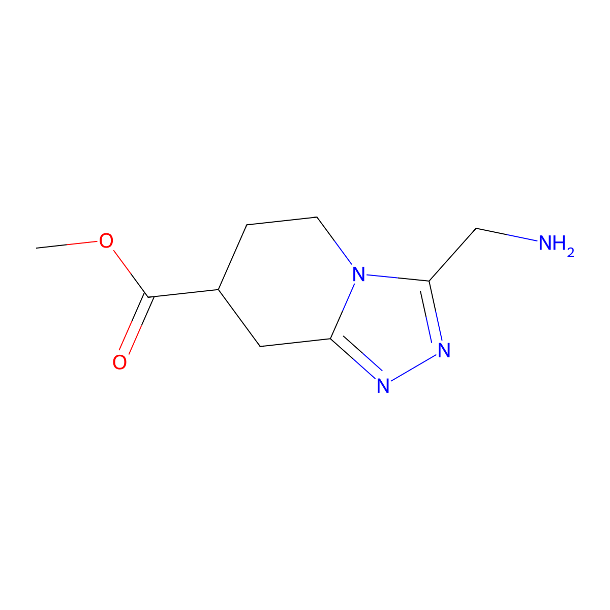 Methyl 3-(aminomethyl)-5H,6H,7H,8H-[1,2,4]triazolo[4,3-a]pyridine-7-carboxylate molecular structure, CAS 2090476-11-0