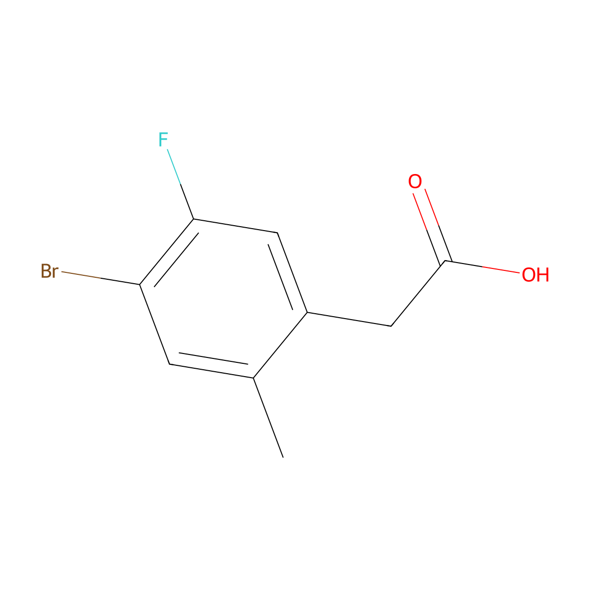 2-(4-Bromo-5-fluoro-2-methylphenyl)acetic acid molecular structure, CAS 2090478-25-2
