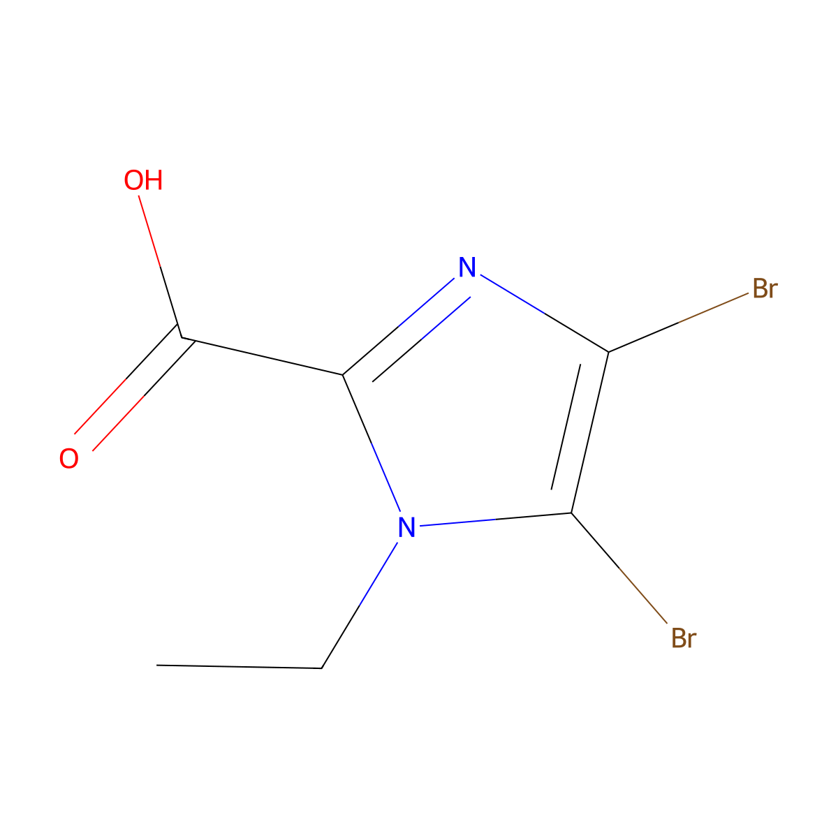 4,5-Dibromo-1-ethyl-1H-imidazole-2-carboxylic acid molecular structure, CAS 2090478-31-0