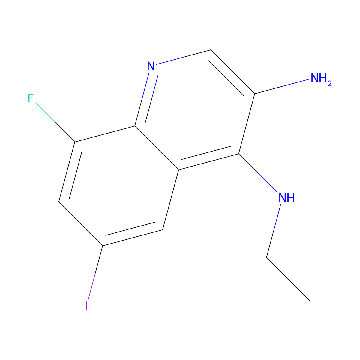N4-Ethyl-8-fluoro-6-iodoquinoline-3,4-diamine molecular structure, CAS 2090478-45-6