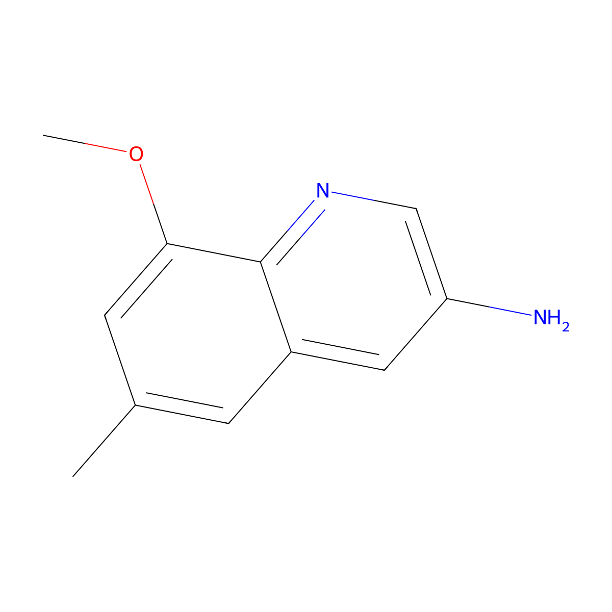 8-Methoxy-6-methylquinolin-3-amine molecular structure, CAS 2090478-52-5