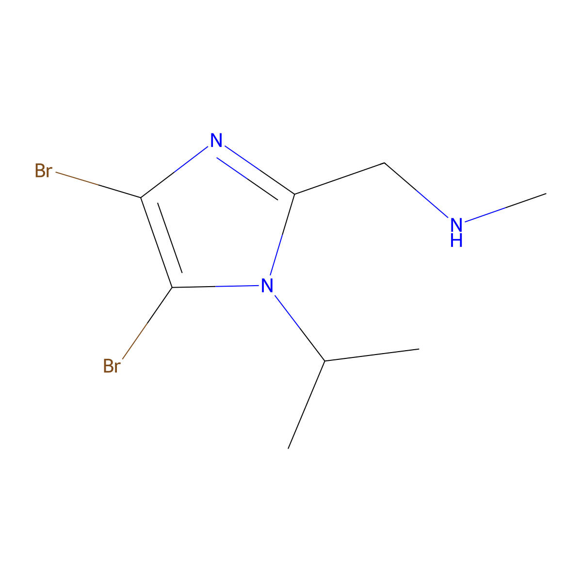 {[4,5-dibromo-1-(propan-2-yl)-1H-imidazol-2-yl]methyl}(methyl)amine molecular structure, CAS 2090478-76-3