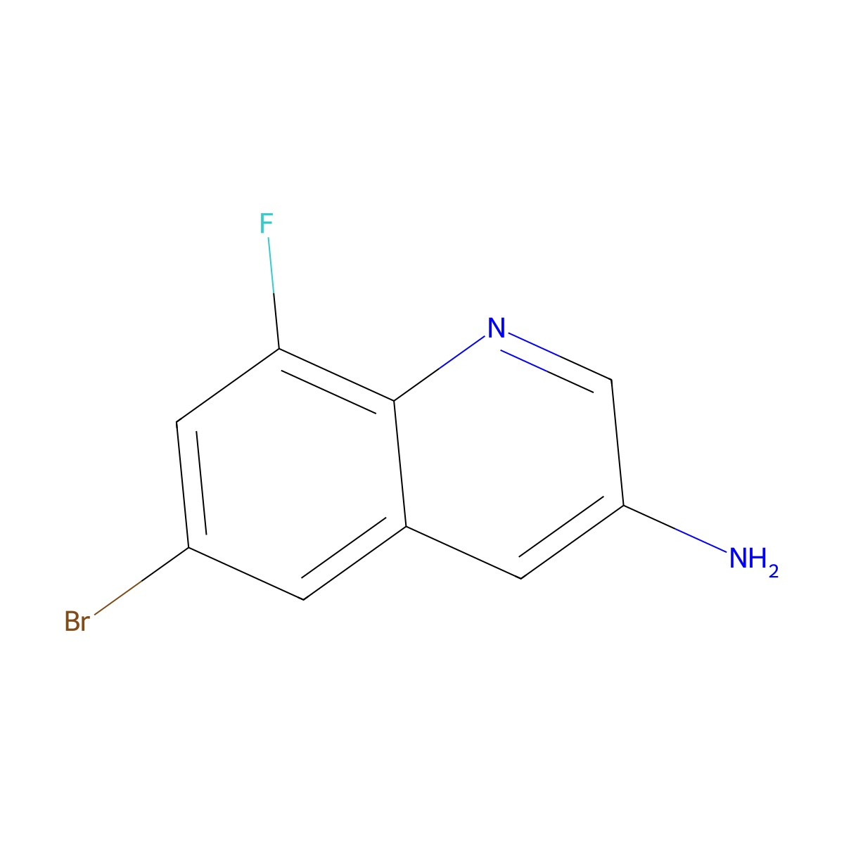 6-Bromo-8-fluoroquinolin-3-amine molecular structure, CAS 2090478-87-6