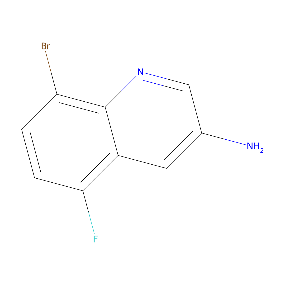 8-Bromo-5-fluoroquinolin-3-amine molecular structure, CAS 2090478-96-7