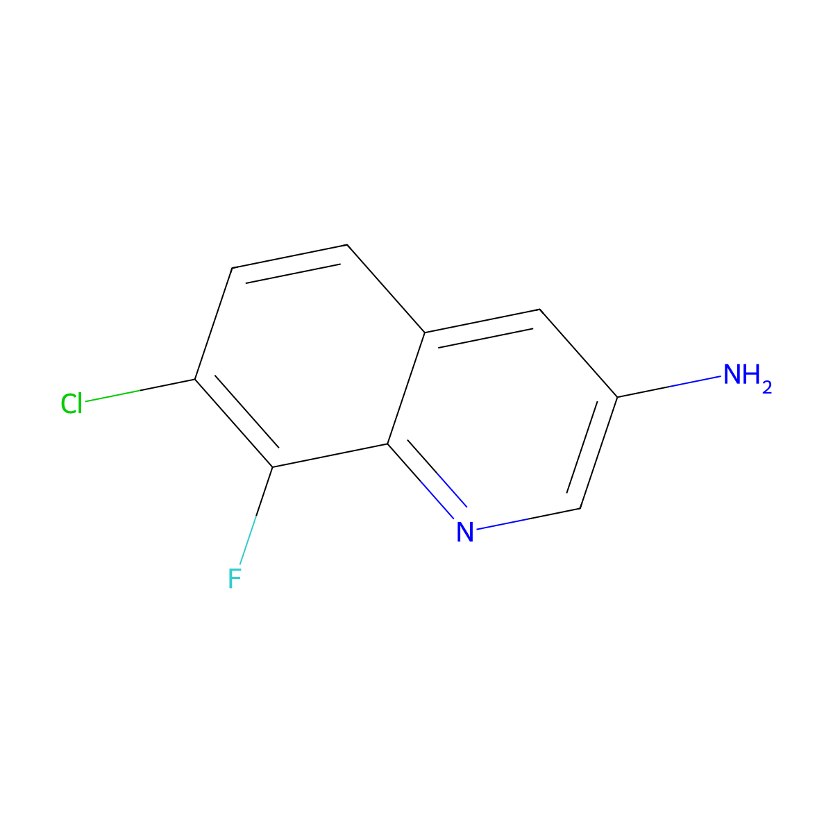 7-Chloro-8-fluoroquinolin-3-amine molecular structure, CAS 2090479-17-5