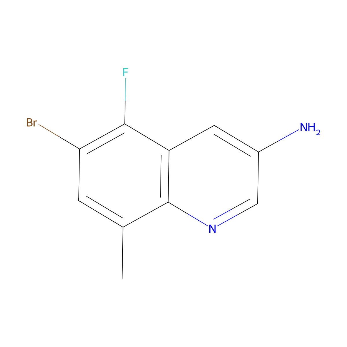6-Bromo-5-fluoro-8-methylquinolin-3-amine molecular structure, CAS 2090479-26-6