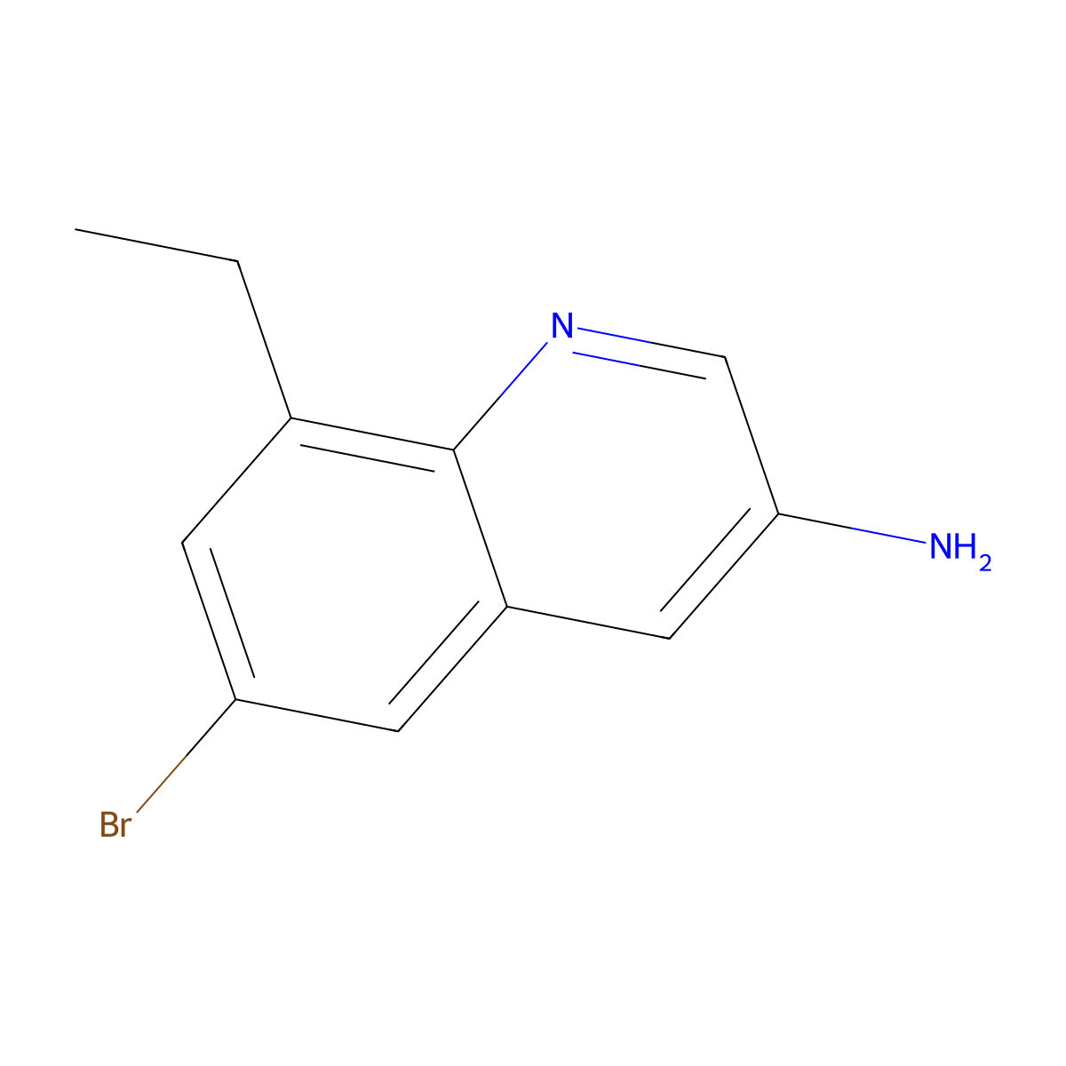 6-Bromo-8-ethylquinolin-3-amine molecular structure, CAS 2090479-34-6