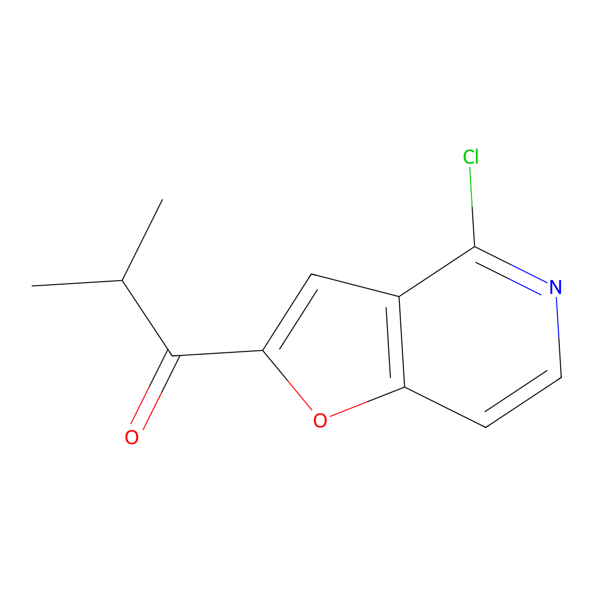 1-{4-Chlorofuro[3,2-c]pyridin-2-yl}-2-methylpropan-1-one molecular structure, CAS 2090480-09-2
