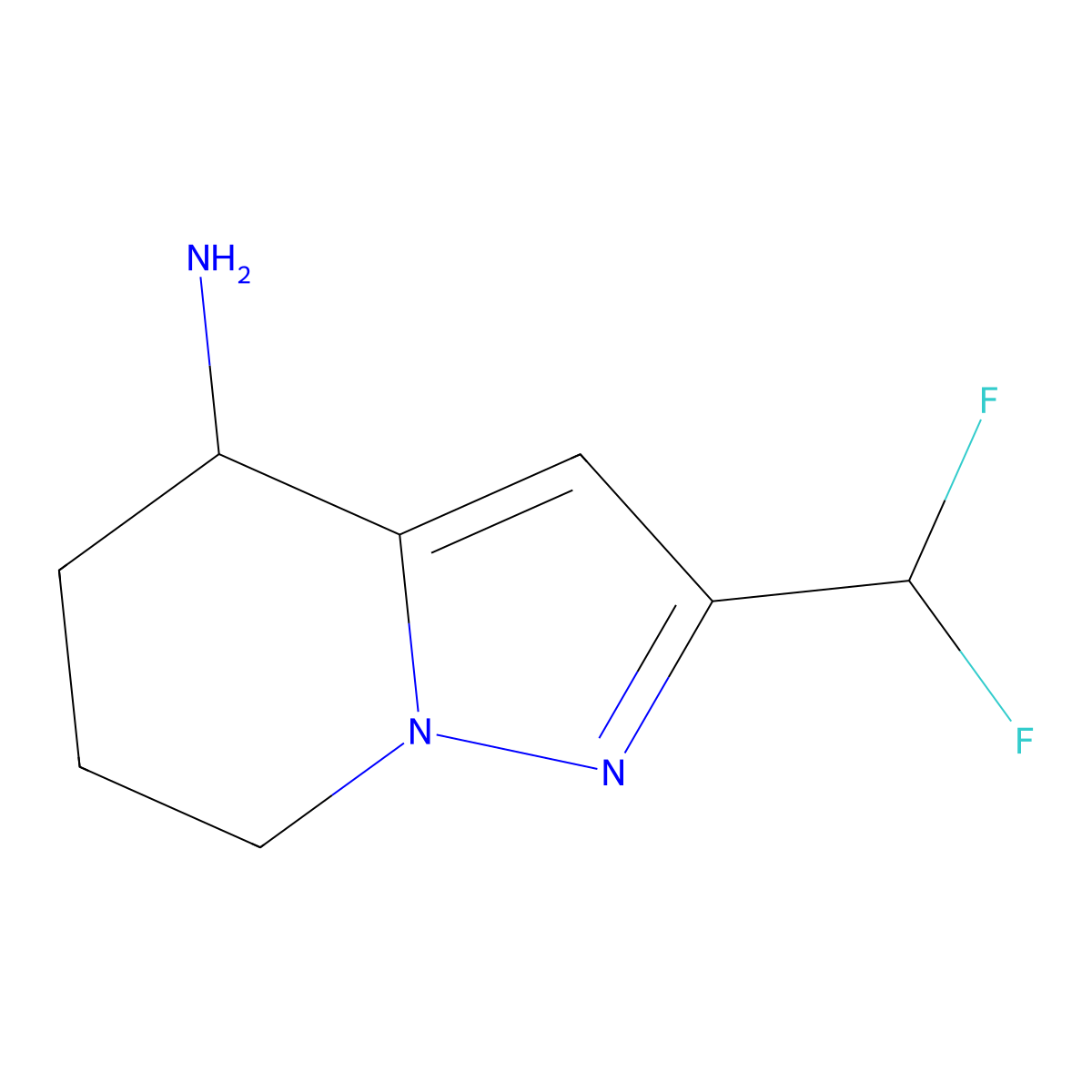 2-(Difluoromethyl)-4H,5H,6H,7H-pyrazolo[1,5-a]pyridin-4-amine molecular structure, CAS 2090480-15-0