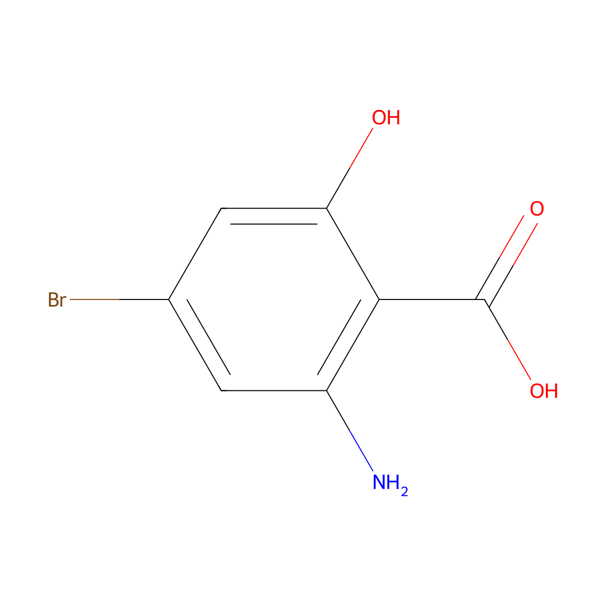 2-Amino-4-bromo-6-hydroxybenzoic acid molecular structure, CAS 2090481-36-8