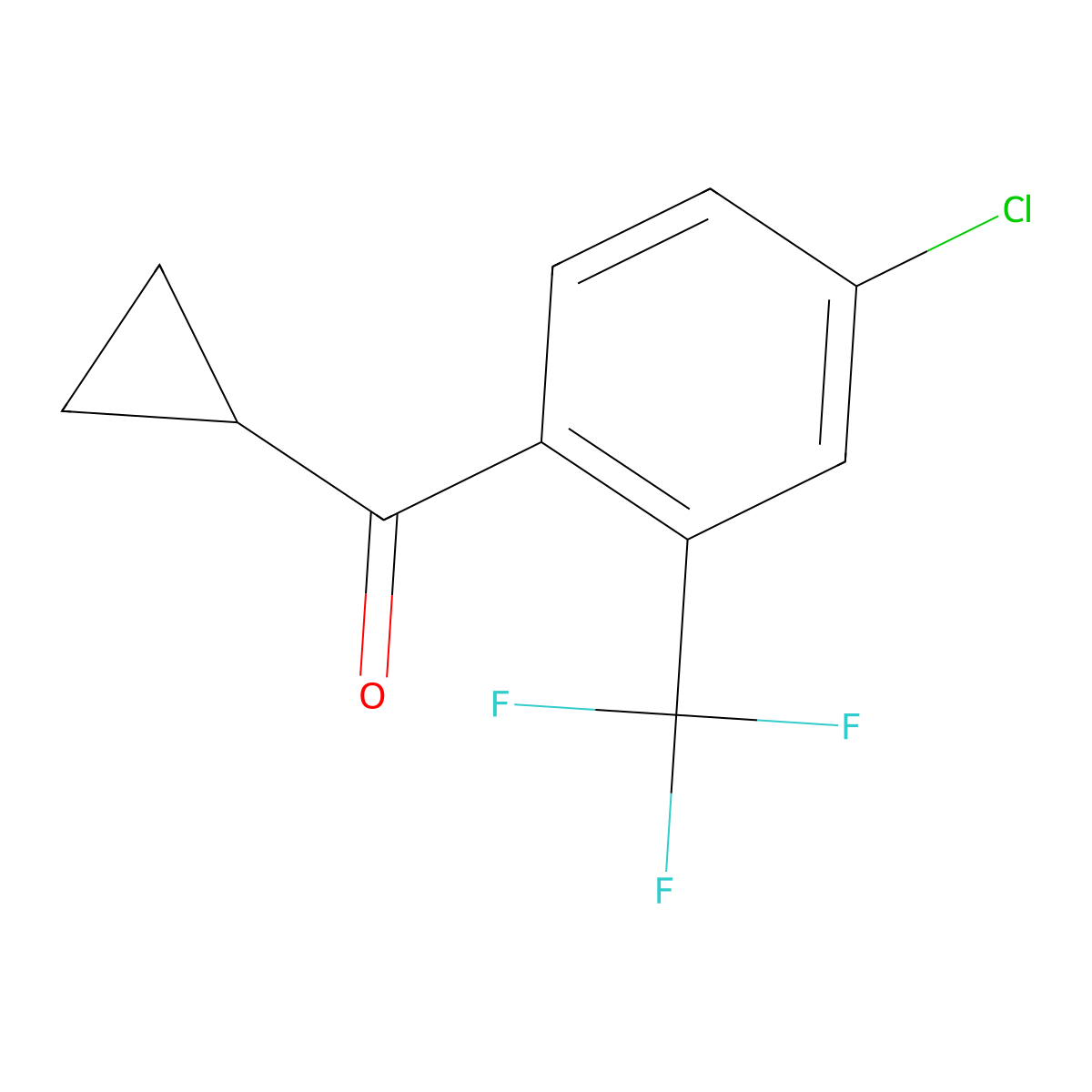 (4-Chloro-2-(trifluoromethyl)phenyl)(cyclopropyl)methanone molecular structure, CAS 2090484-35-6