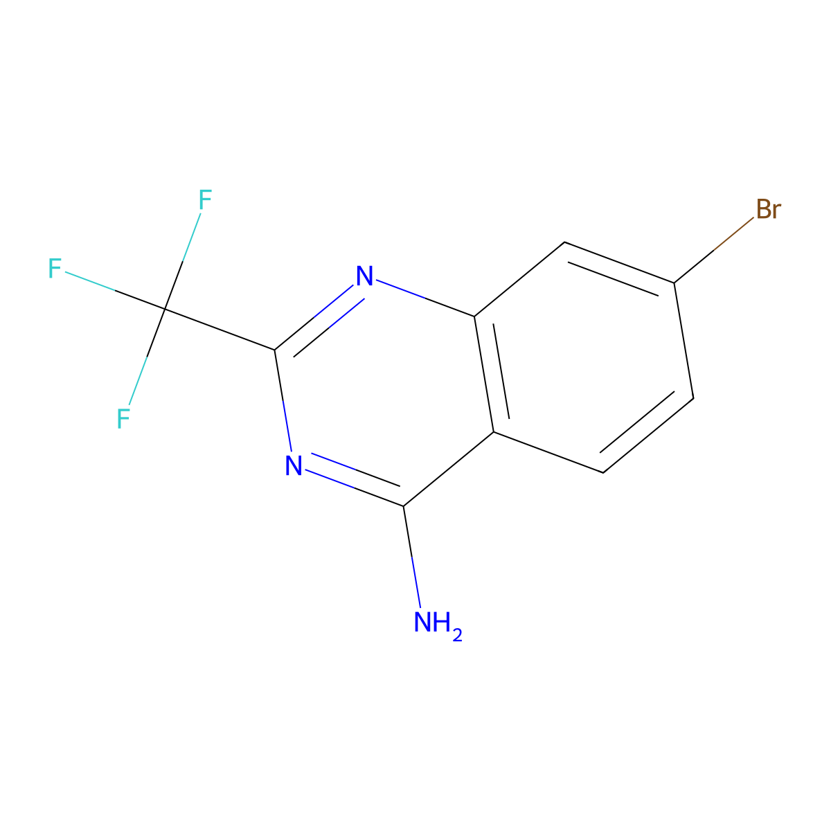 7-Bromo-2-(trifluoromethyl)quinazolin-4-amine molecular structure, CAS 2090488-22-3