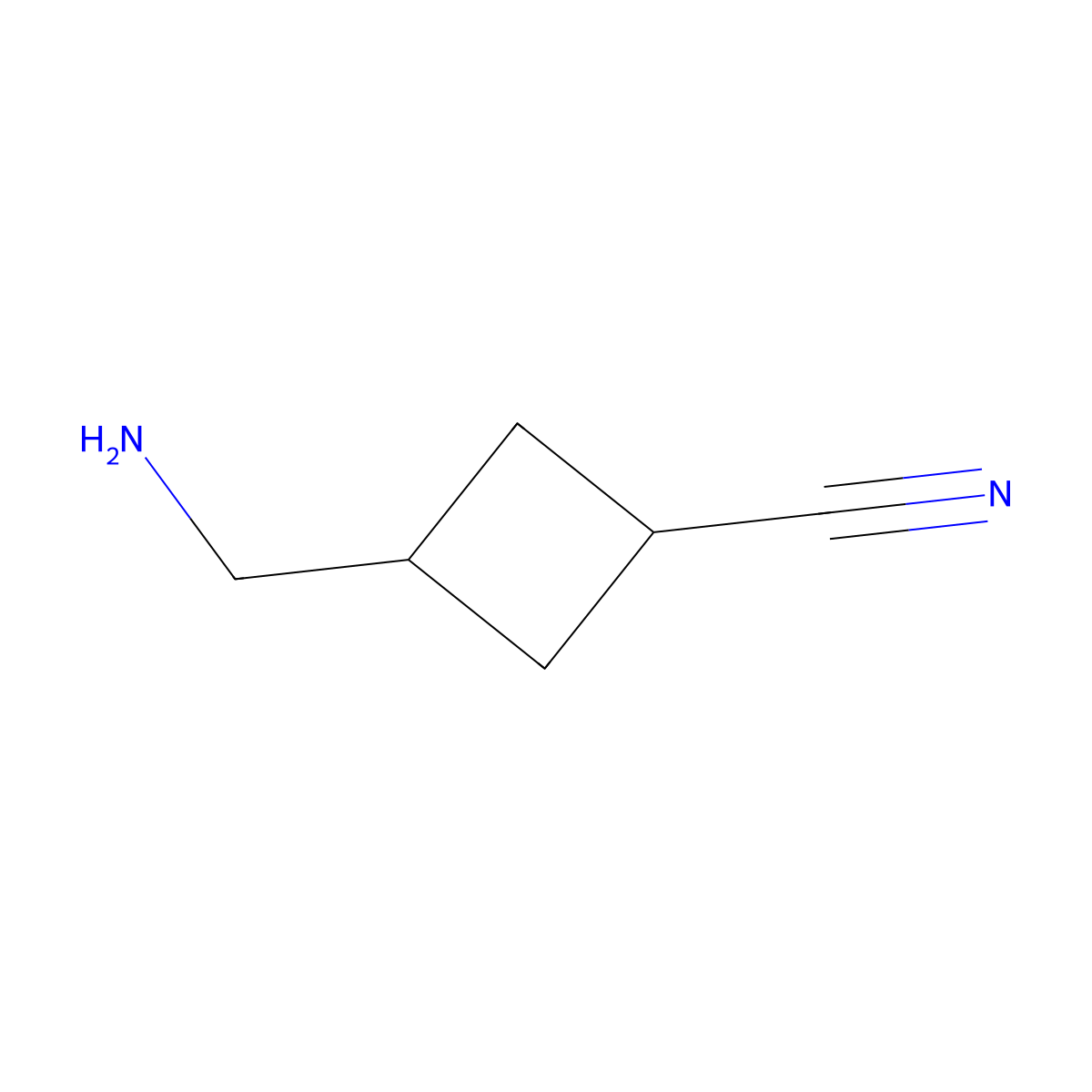 3-(Aminomethyl)cyclobutane-1-carbonitrile molecular structure, CAS 2090491-03-3