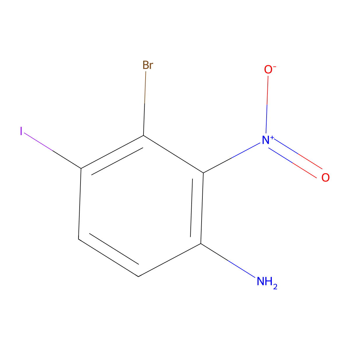 3-Bromo-4-iodo-2-nitro-phenylamine molecular structure, CAS 2090498-05-6