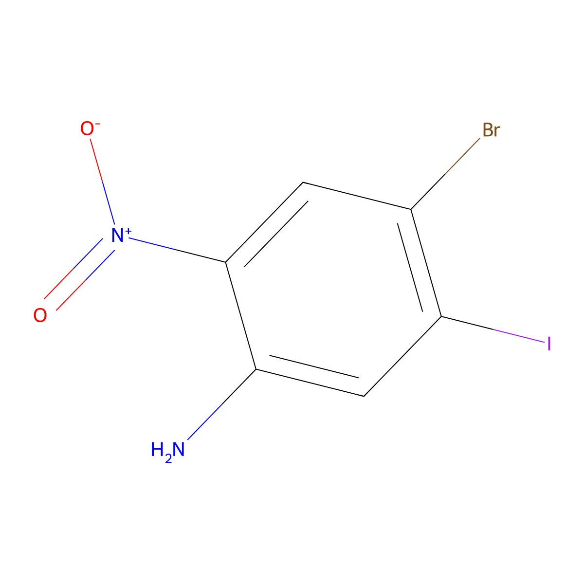 4-Bromo-5-iodo-2-nitroaniline molecular structure, CAS 2090498-07-8