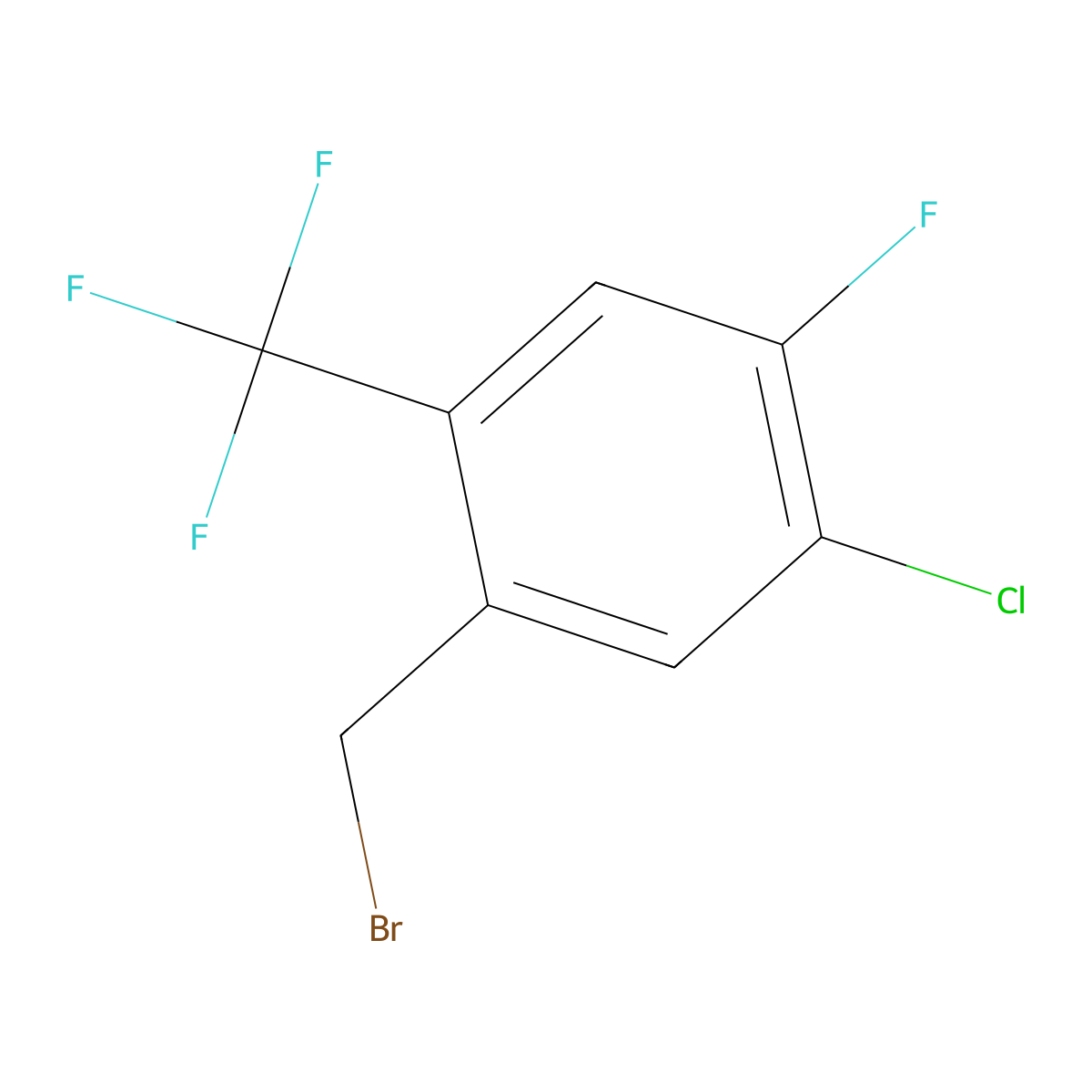 1-(Bromomethyl)-5-chloro-4-fluoro-2-(trifluoromethyl)benzene molecular structure, CAS 2090498-26-1