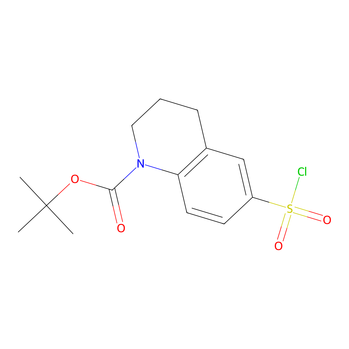Tert-butyl 6-(chlorosulfonyl)-1,2,3,4-tetrahydroquinoline-1-carboxylate molecular structure, CAS 2090499-84-4