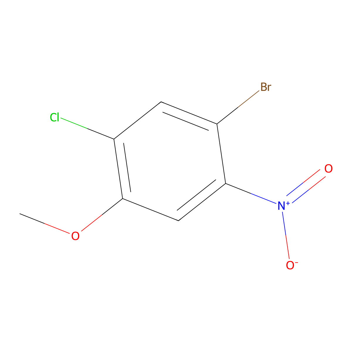 1-Bromo-5-chloro-4-methoxy-2-nitrobenzene molecular structure, CAS 2090501-25-8