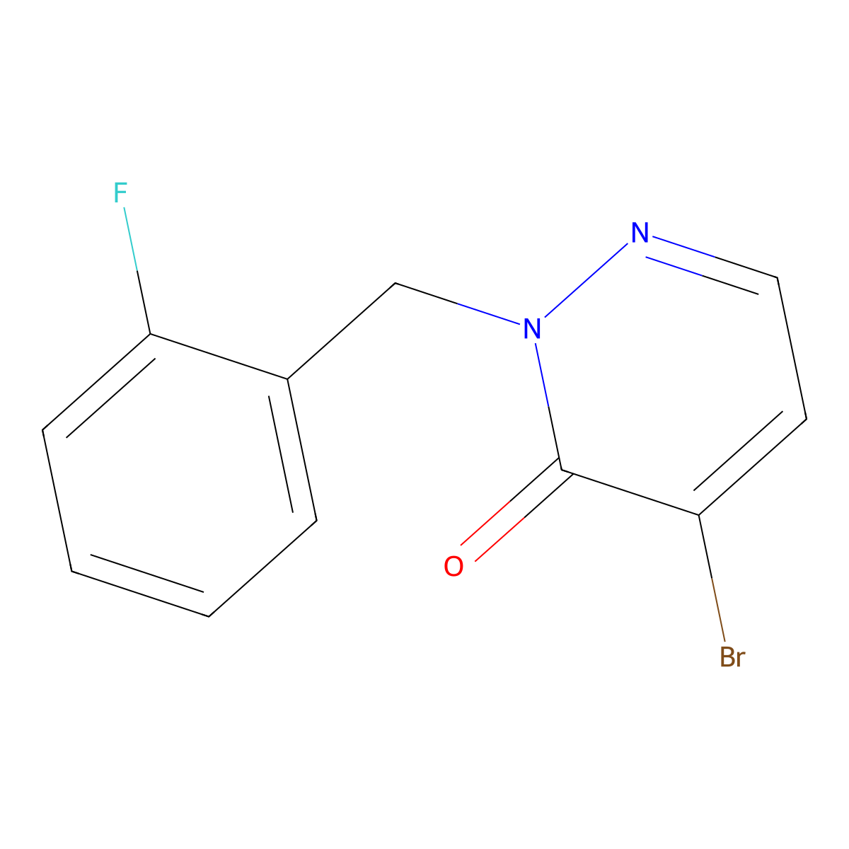 4-Bromo-2-(2-fluorobenzyl)pyridazin-3(2H)-one molecular structure, CAS 2090506-89-9