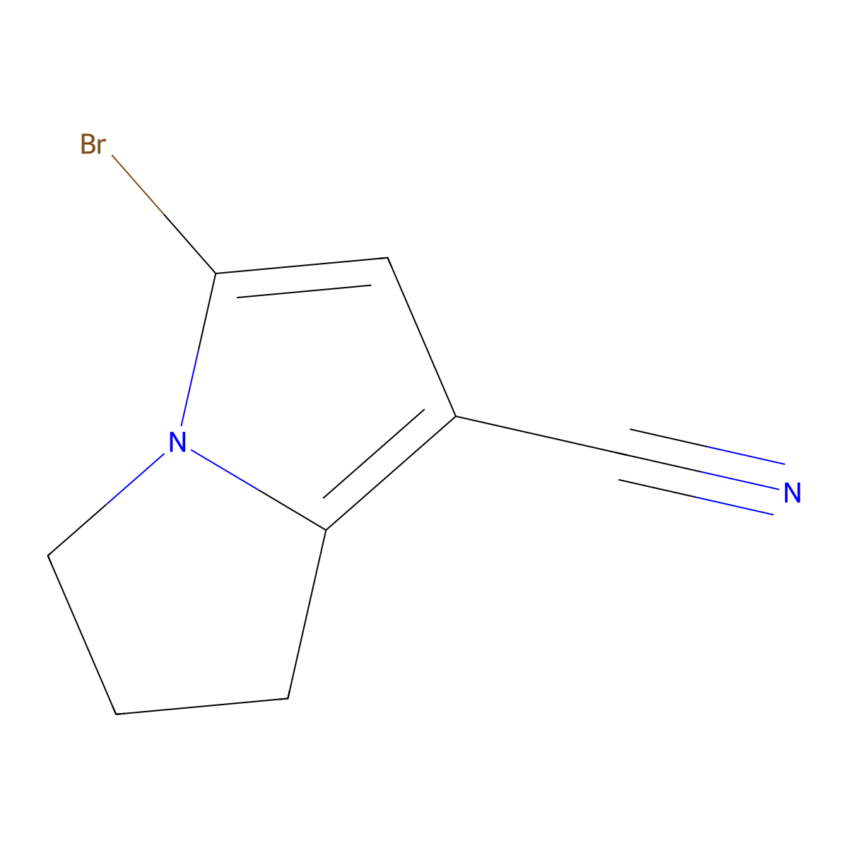 5-bromo-2,3-dihydro-1H-pyrrolizine-7-carbonitrile molecular structure, CAS 2090506-93-5
