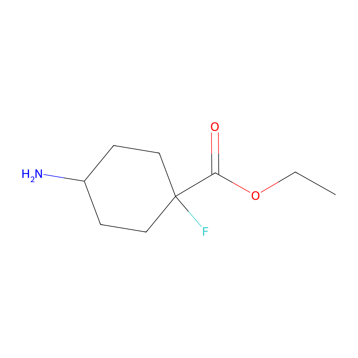 Ethyl 4-amino-1-fluoro-cyclohexanecarboxylate molecular structure, CAS 2090509-12-7