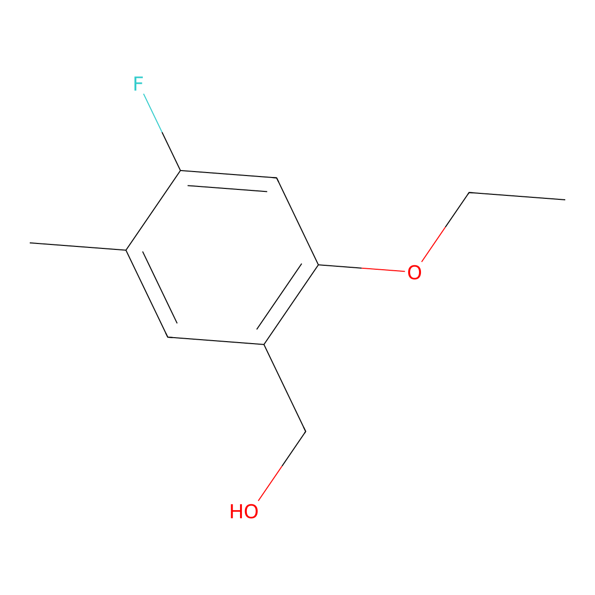 (2-Ethoxy-4-fluoro-5-methylphenyl)methanol molecular structure, CAS 2090511-24-1