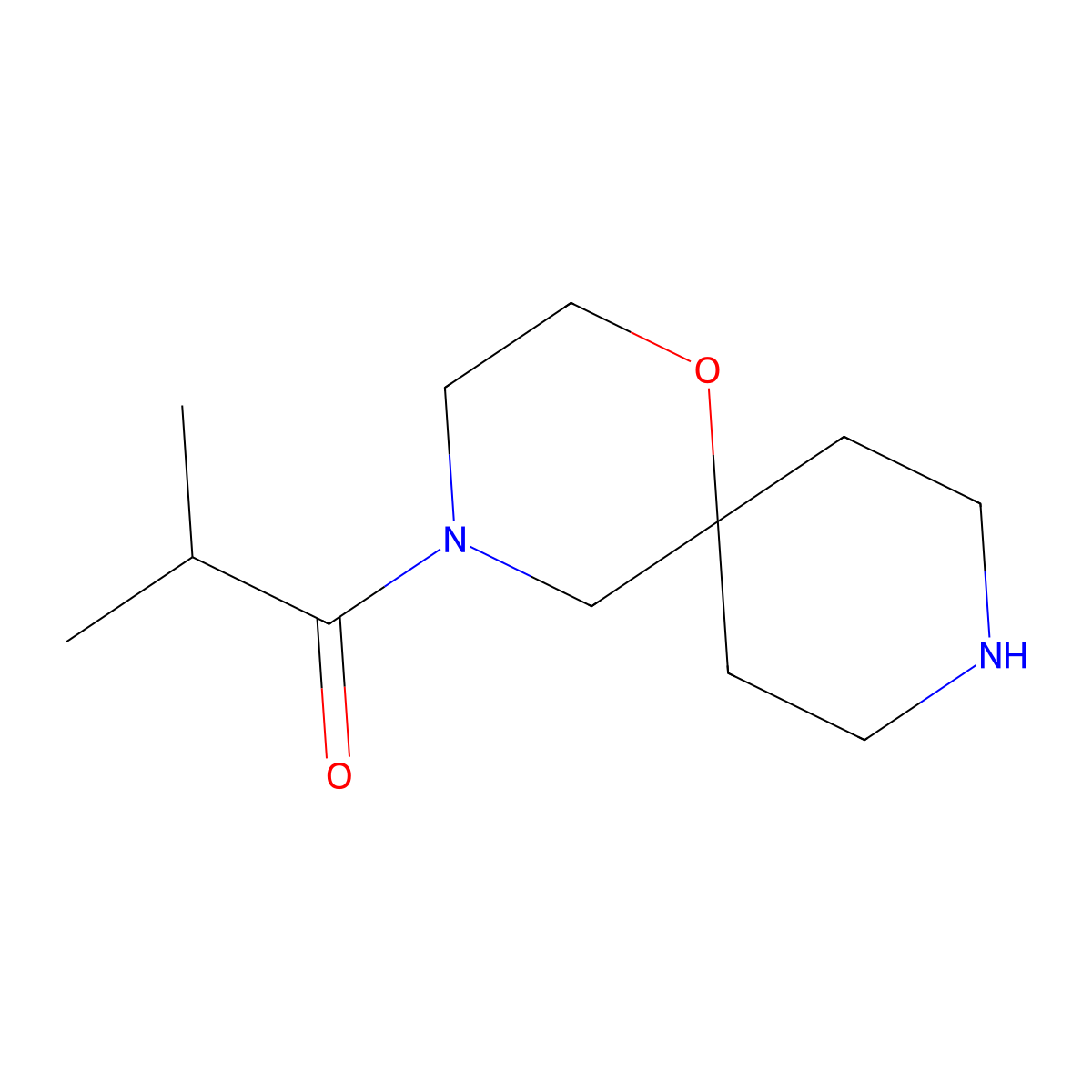 2-Methyl-1-{1-oxa-4,9-diazaspiro[5.5]undecan-4-yl}propan-1-one molecular structure, CAS 2090511-31-0