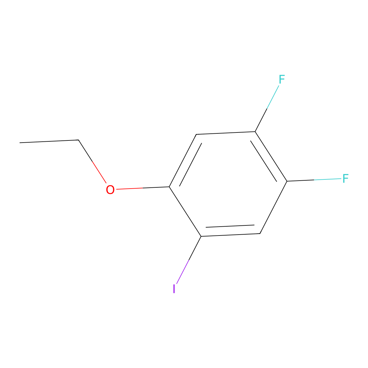 1-Ethoxy-4,5-difluoro-2-iodobenzene molecular structure, CAS 2090513-06-5
