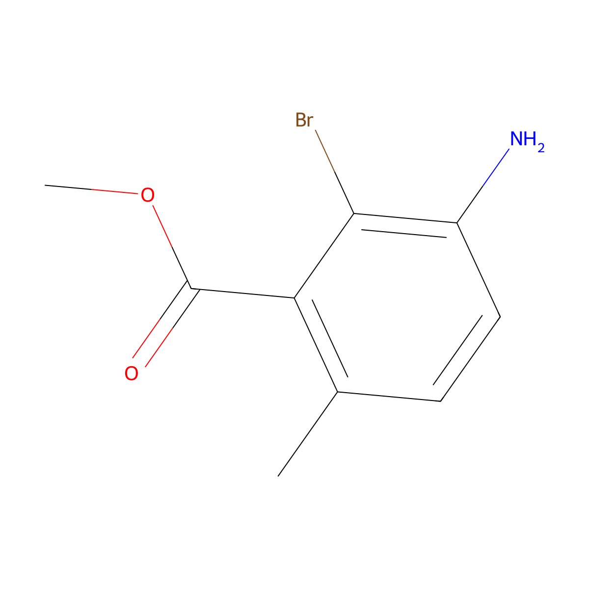 3-Amino-2-bromo-6-methyl-benzoic acid methyl ester molecular structure, CAS 2090515-08-3