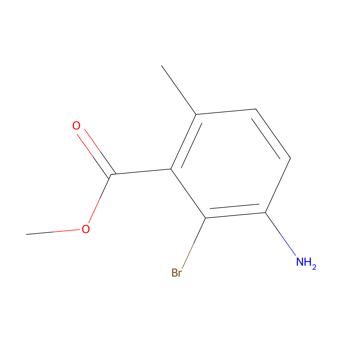 3-Amino-2-bromo-6-methyl-benzoic acid methyl ester molecular structure, CAS 2090515-08-3