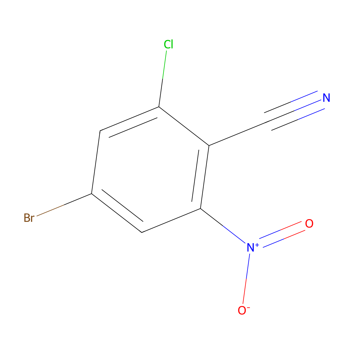 4-Bromo-2-chloro-6-nitrobenzonitrile molecular structure, CAS 2090516-35-9