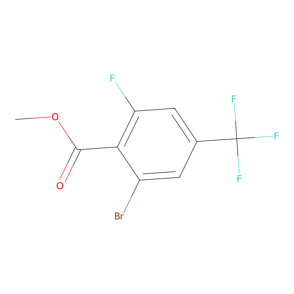Methyl 2-bromo-6-fluoro-4-(trifluoromethyl)benzoate molecular structure, CAS 2090520-15-1