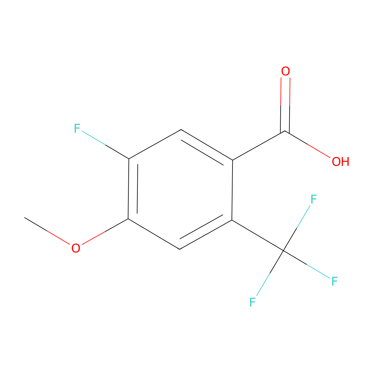 5-Fluoro-4-methoxy-2-(trifluoromethyl)benzoic acid molecular structure, CAS 2090520-80-0