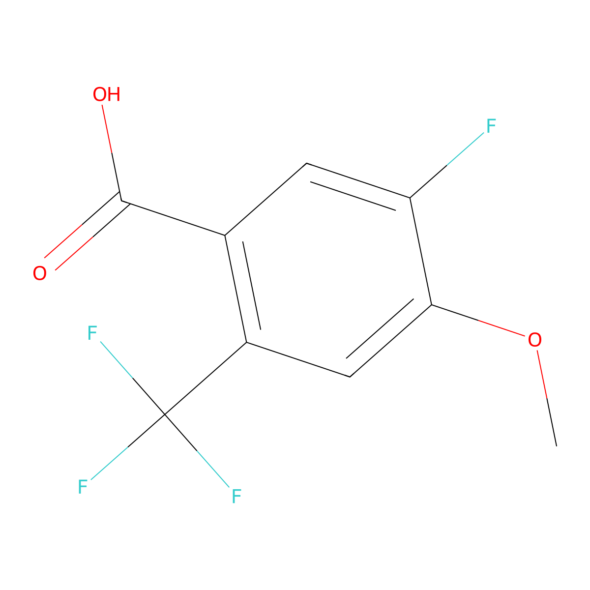 5-Fluoro-4-methoxy-2-(trifluoromethyl)benzoic acid molecular structure, CAS 2090520-80-0