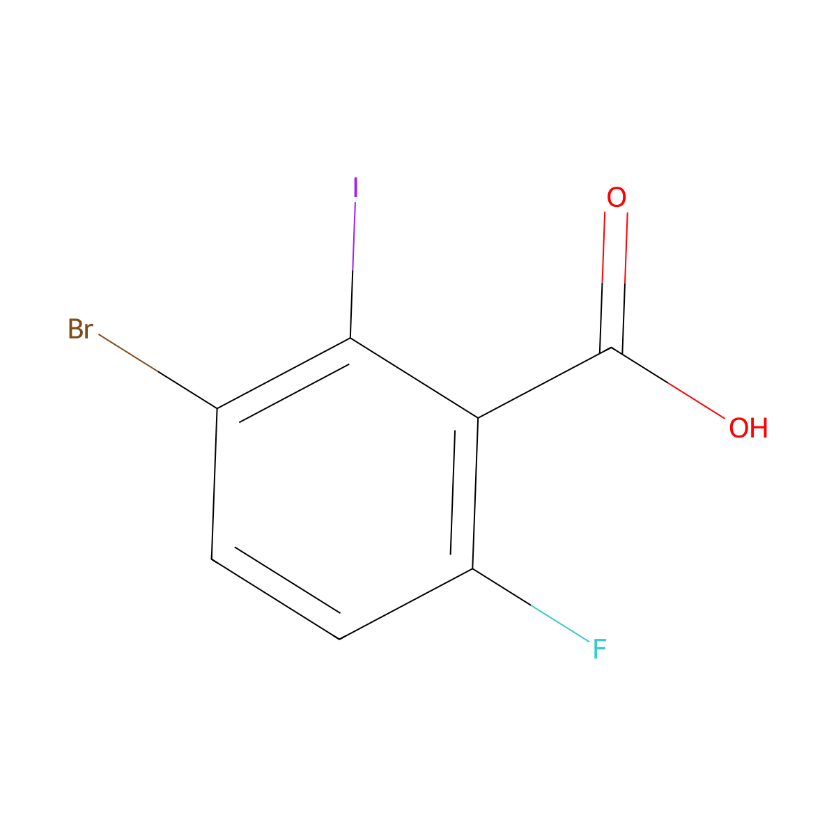 3-BRomo-6-fluoro-2-iodobenzoic acid molecular structure, CAS 2090523-93-4
