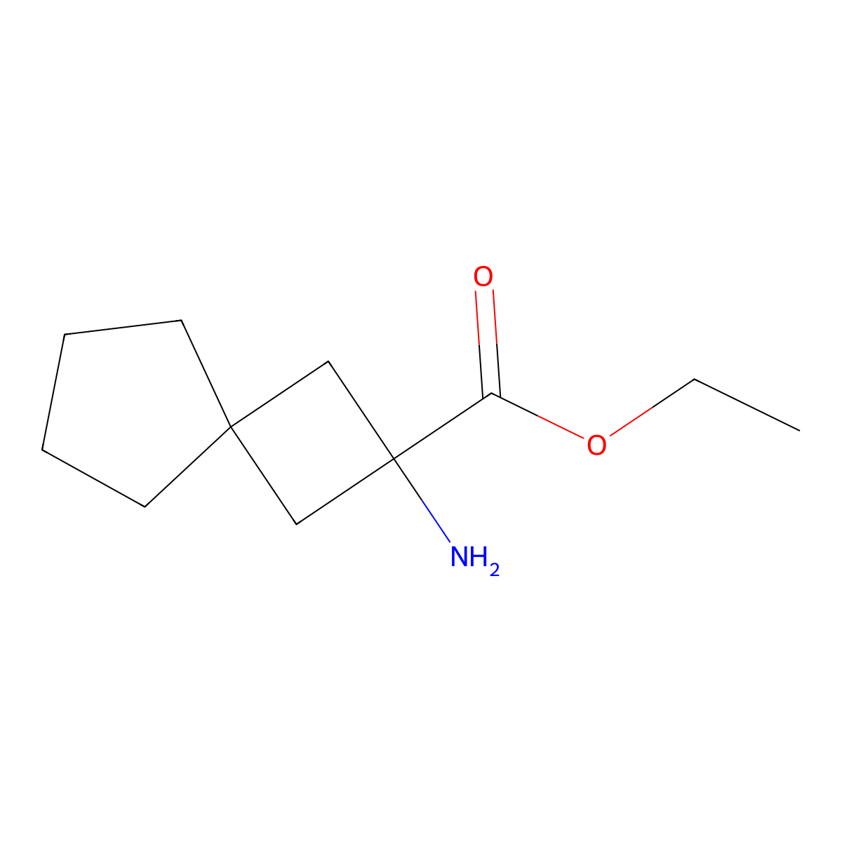 Ethyl 2-aminospiro[3.4]octane-2-carboxylate molecular structure, CAS 2090527-82-3