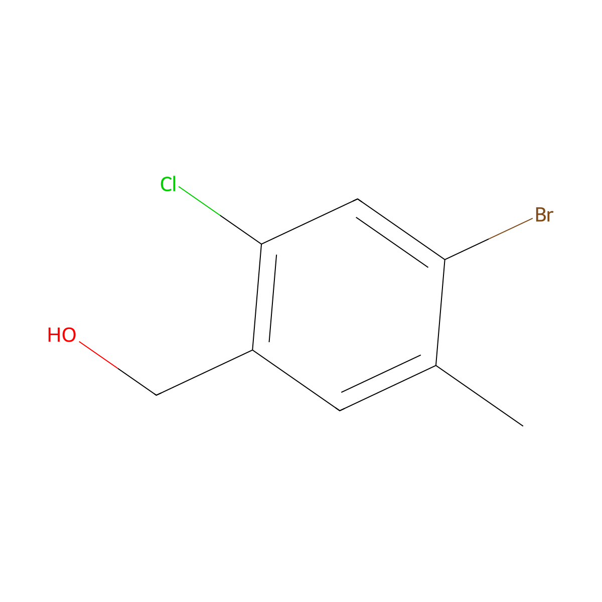 4-Bromo-2-chloro-5-methylbenzyl Alcohol molecular structure, CAS 2090528-54-2