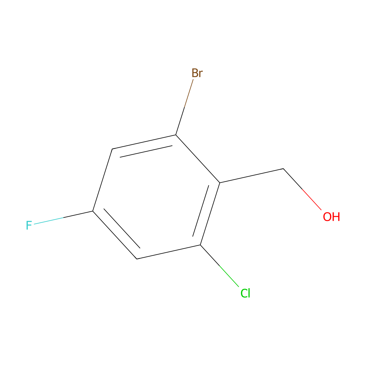 (2-Bromo-6-chloro-4-fluorophenyl)methanol molecular structure, CAS 2090530-61-1