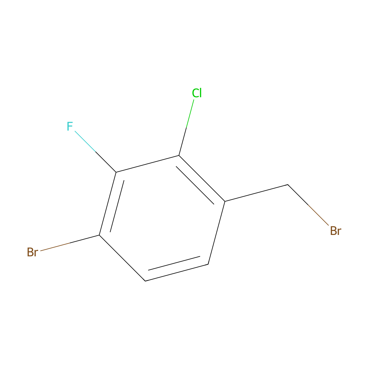 4-Bromo-2-chloro-3-fluorobenzyl bromide molecular structure, CAS 2090530-74-6