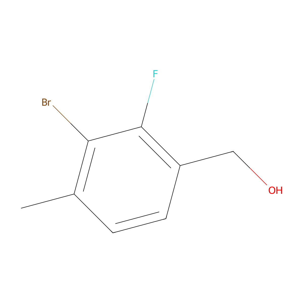 (3-Bromo-2-fluoro-4-methylphenyl)methanol molecular structure, CAS 2090533-71-2