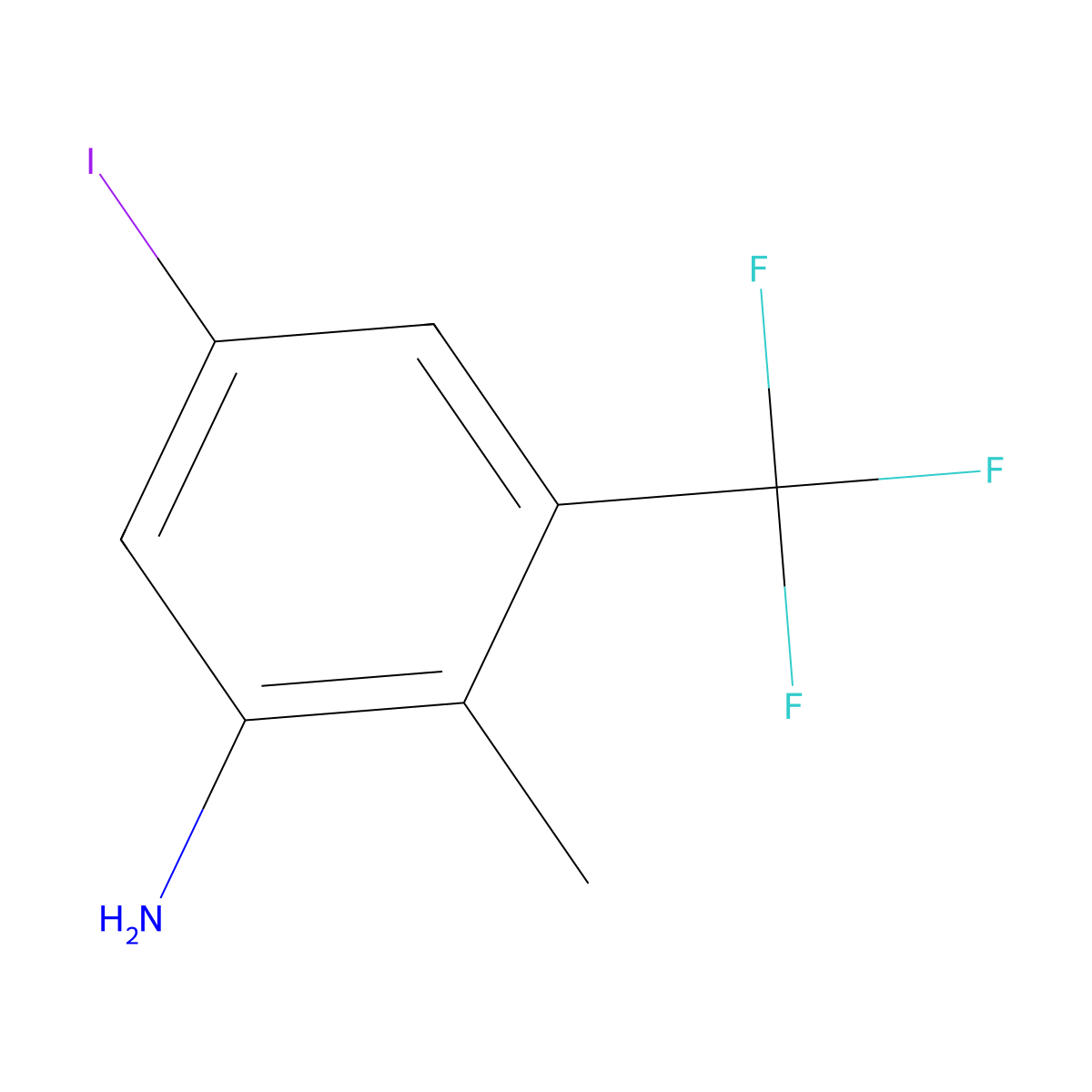 5-Iodo-2-methyl-3-(trifluoromethyl)aniline molecular structure, CAS 2090535-76-3