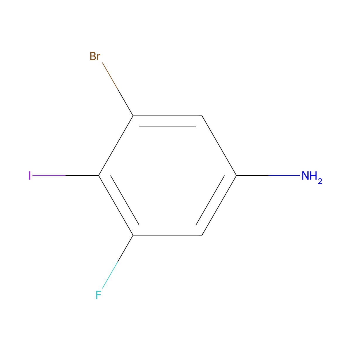 3-Bromo-5-fluoro-4-iodoaniline molecular structure, CAS 2090537-38-3