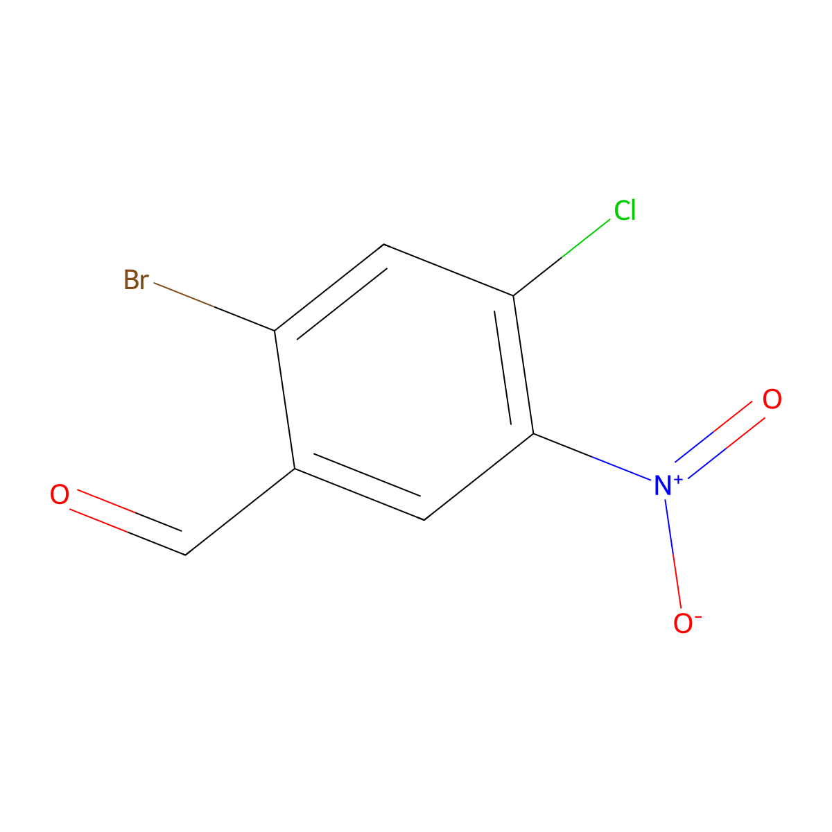 2-Bromo-4-chloro-5-nitrobenzaldehyde molecular structure, CAS 2090539-04-9