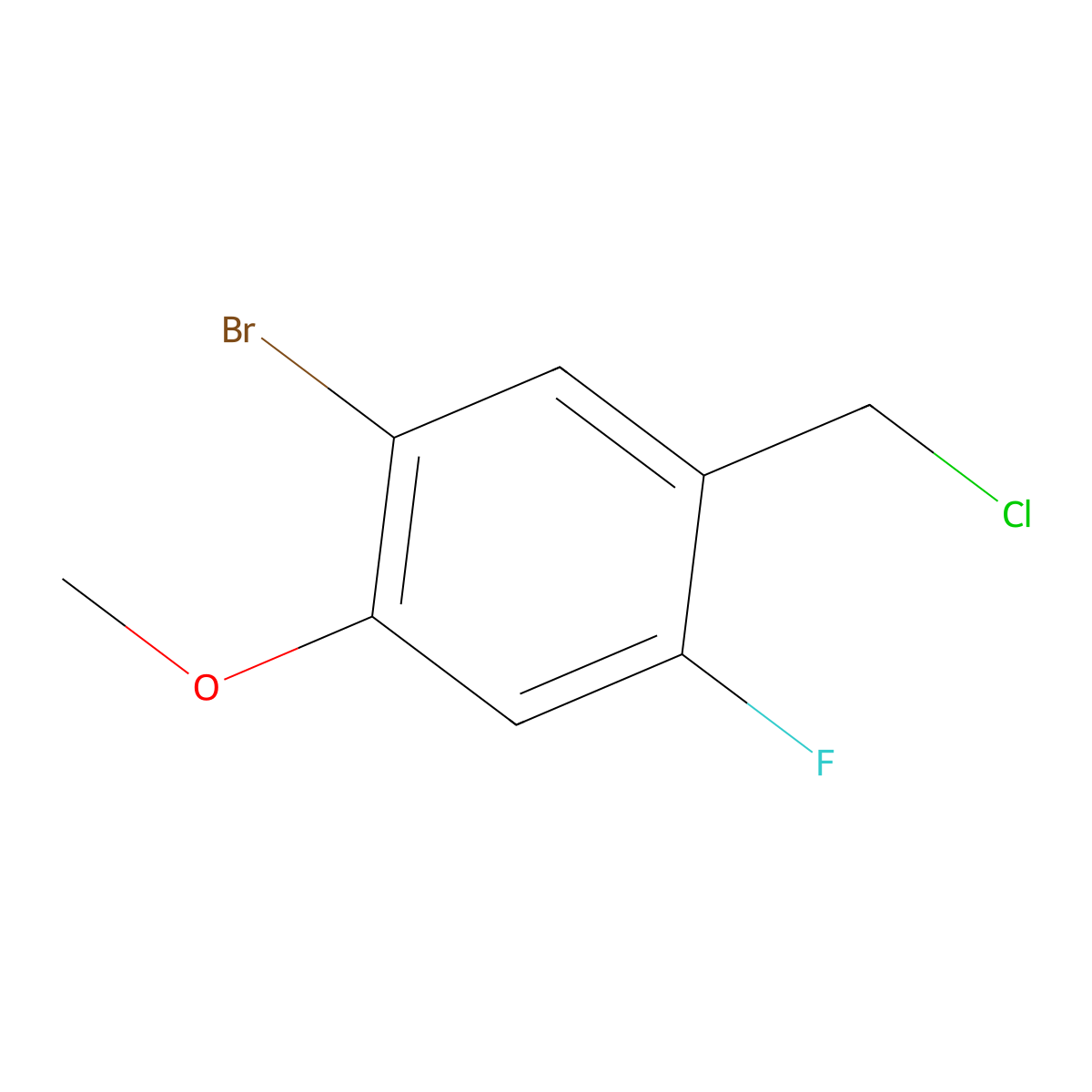 1-Bromo-5-(chloromethyl)-4-fluoro-2-methoxybenzene molecular structure, CAS 2090547-73-0