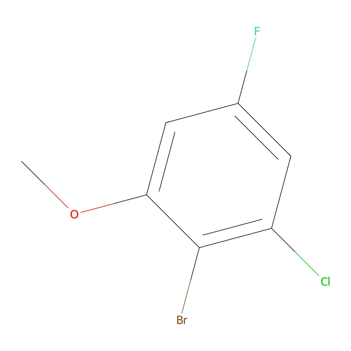 2-Bromo-1-chloro-5-fluoro-3-methoxybenzene molecular structure, CAS 2090550-06-2