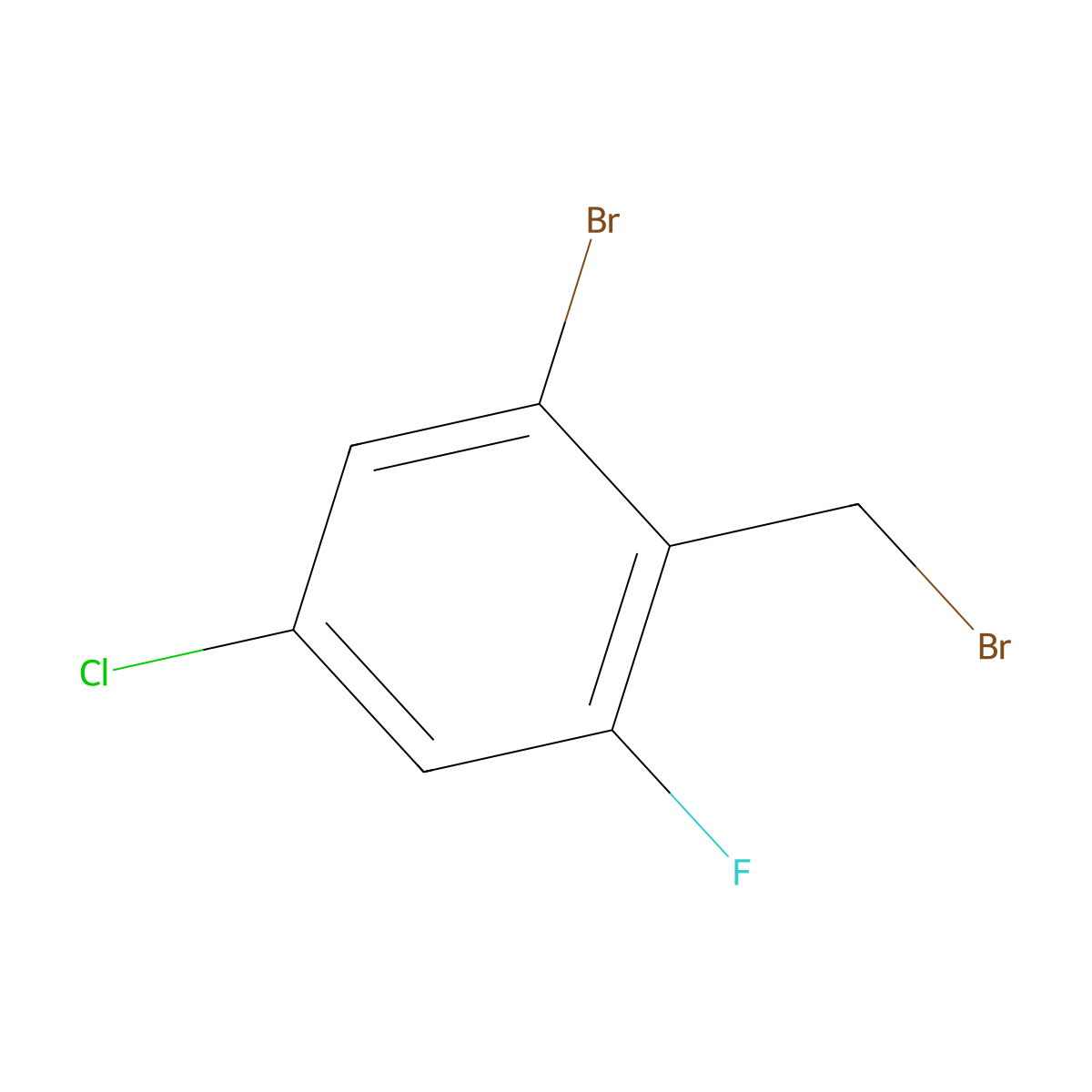 2-Bromo-4-chloro-6-fluorobenzyl bromide molecular structure, CAS 2090554-83-7