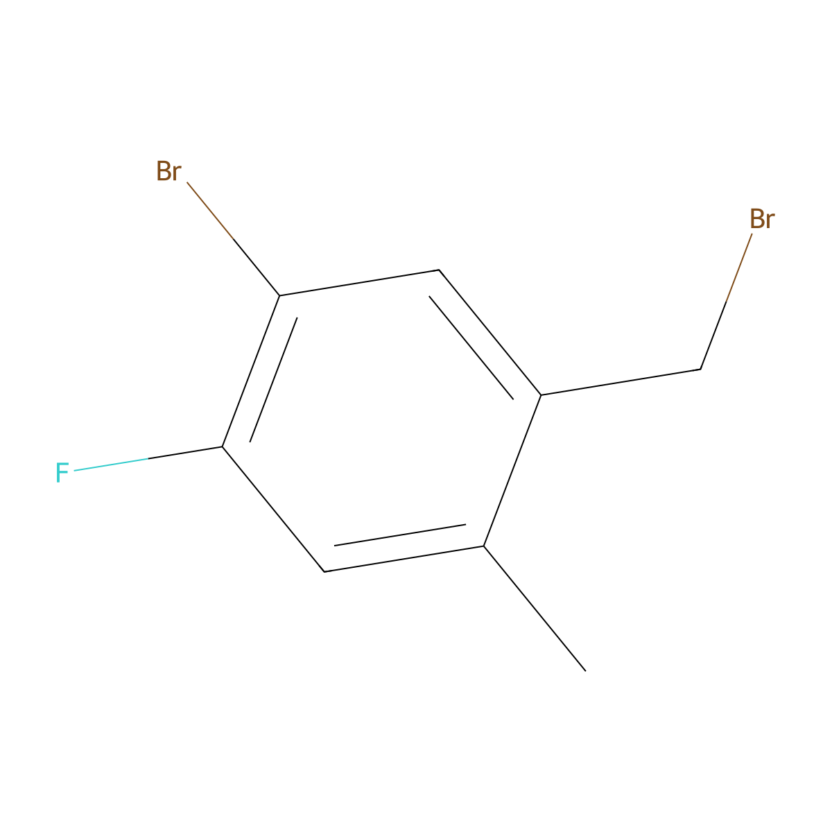 1-Bromo-5-(bromomethyl)-2-fluoro-4-methylbenzene molecular structure, CAS 2090556-05-9