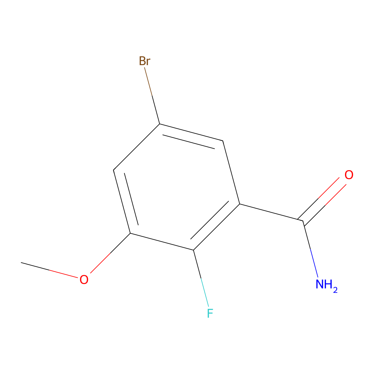 5-Bromo-2-fluoro-3-methoxybenzamide molecular structure, CAS 2090556-93-5